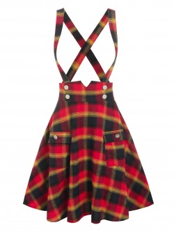 Casual Gothic Streetwear Crisscross Front Pockets A Line Skirt
