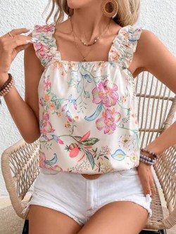 Floral Vacation Romantic Tank Top, Summer